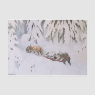 Christmas Journey Through the Snow (by Kittelsen) Tissue Paper