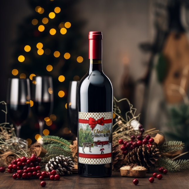 Christmas Joy and Peace Photo Wine Label (Creator Uploaded)