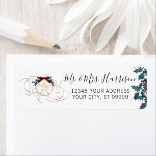 Christmas Joy Beach Sand Dollar Red Holly Script