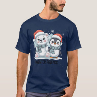Christmas Joy Bears Penguins Winter Friends friend T-Shirt