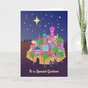 Christmas Joy Bethlehem for Godson Card