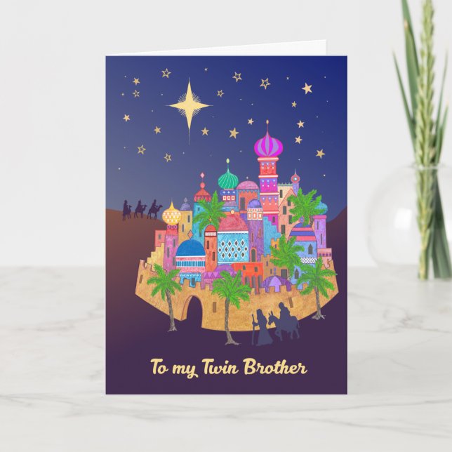 Christmas Joy Bethlehem for Twin Brother Card (Front)