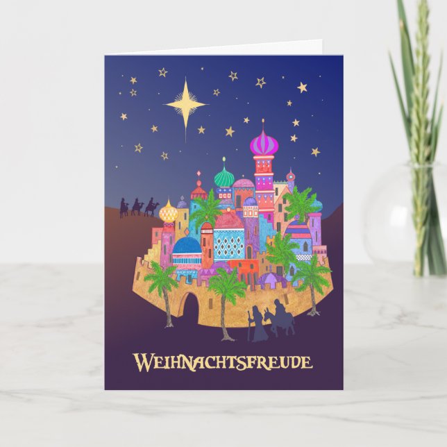 Christmas Joy Bethlehem German Greeting Card (Front)