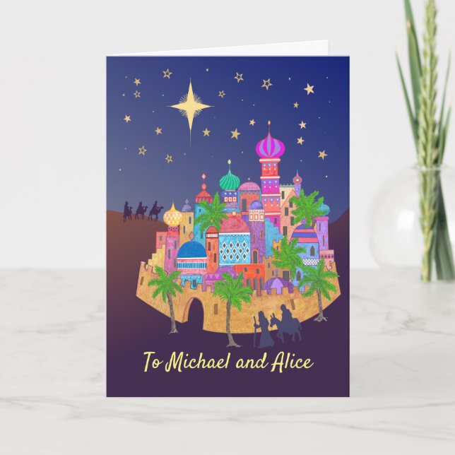 Christmas Joy Bethlehem to Personalise Card (Front)