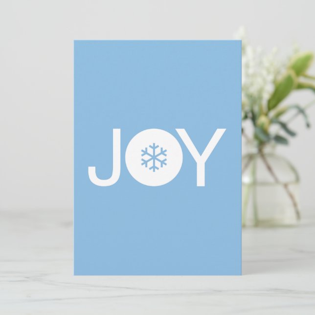 Christmas Joy Blue Christmas Card (Standing Front)