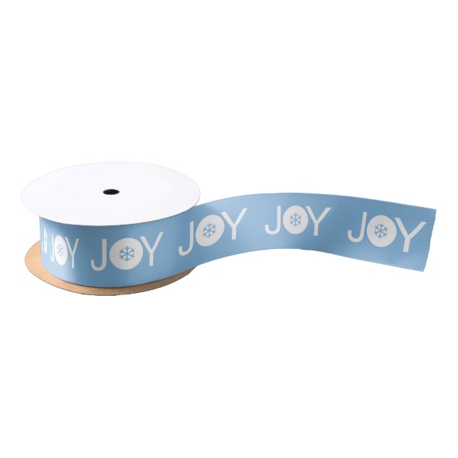 Christmas Joy Blue Ribbon Satin Ribbon (Spool)
