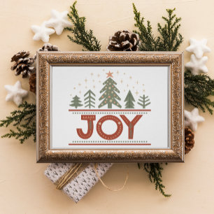 Christmas Joy Boho Holiday Poster