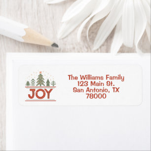 Christmas Joy Boho Holiday Return Address
