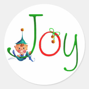 CHRISTMAS JOY by SHARON SHARPE Classic Round Sticker
