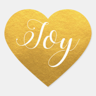 Christmas Joy Classic Gold Heart Sticker