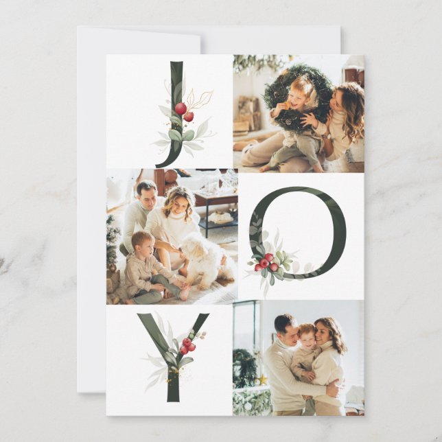 Christmas Joy collage 3 Photo Holiday card  (Front)