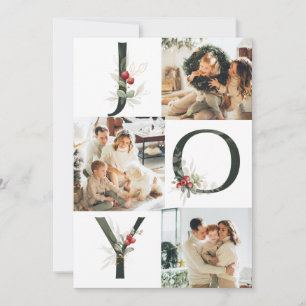 Christmas Joy collage 3 Photo Holiday card 