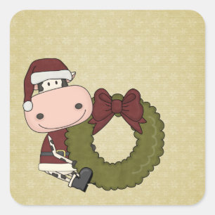 Christmas Joy - Cow Square Sticker