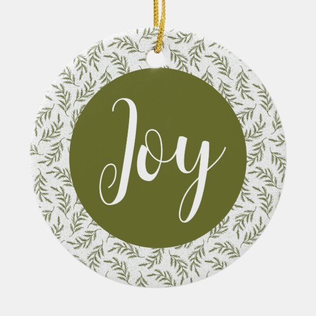 Christmas Joy Custom Family Photo Holiday Ceramic Tree Decoration (Front)