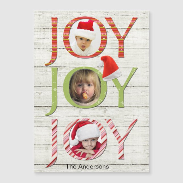 Christmas Joy Custom Photo Holiday Magnet (Front)