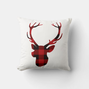 Christmas Joy Deer head Throw Pillow