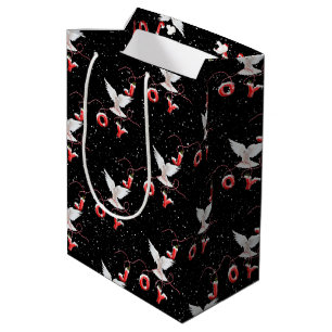 Christmas Joy Dove and Snowflakes Medium Gift Bag