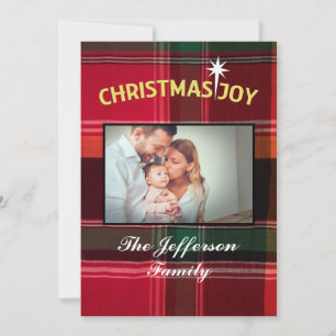 Christmas Joy Family Baby Infant Photo Personalise Holiday Card