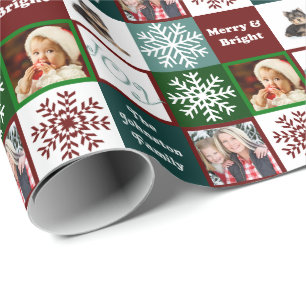 Christmas Joy Family Photos Winter Elegance Wrapping Paper