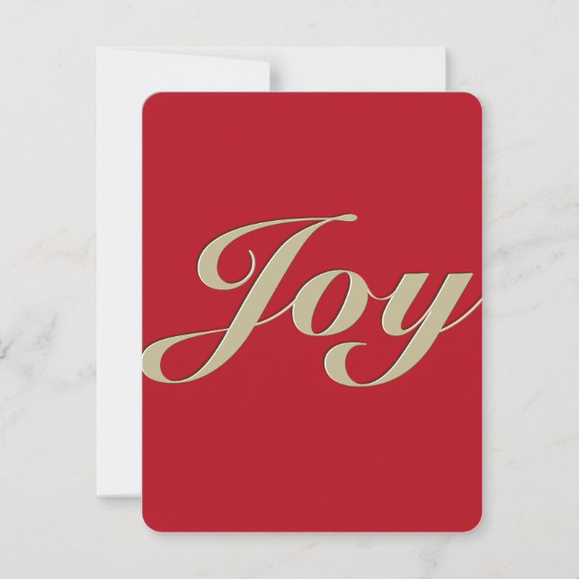 Christmas Joy Faux Embossed Flat Holiday Card (Front)