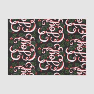 Christmas Joy Flourishes Holly Berries & Leaves Tissue Paper