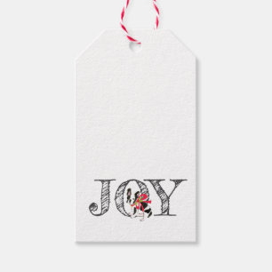 Christmas JOY Frenchie Dog Holly Bow Festive Gift Tags