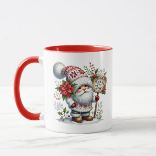 Christmas joy gnome add message mug