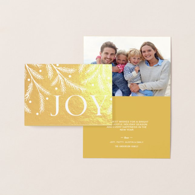Christmas Joy Gold Foil Holiday Tree Branches Card (Display)