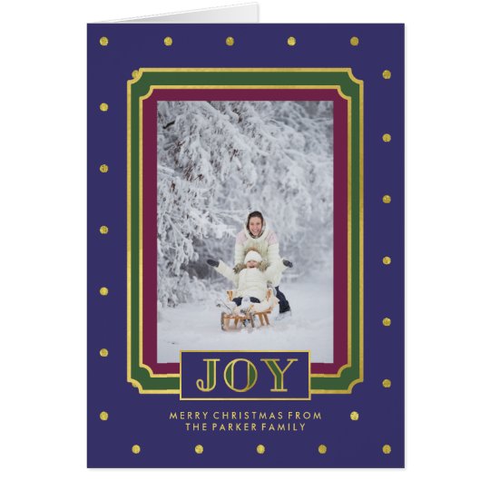 Christmas Joy | Golden Jewel Tones and Photo Card