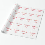 Christmas Joy Holiday Red Font Wrapping Paper<br><div class="desc">Christmas Joy Holiday Red Font</div>