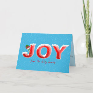 Christmas joy in snowflakes with snowman card