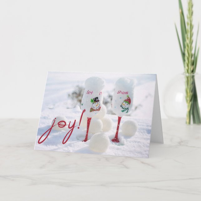 Christmas Joy - Let it Snow - Your PHOTO Note Card (Front)