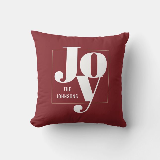 Christmas Joy Modern Minimalist Typography Cushion (Front)