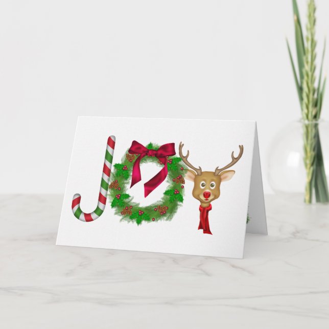 Christmas Joy on white texture Card (Front)