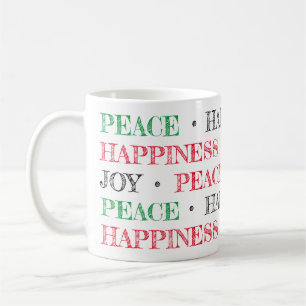 Christmas Joy Peace Happiness Coffee Mug