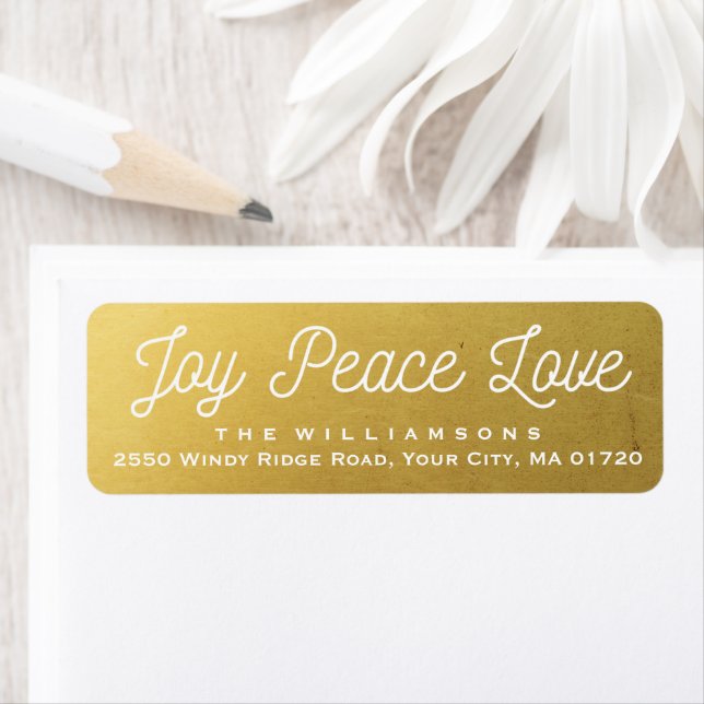 Christmas Joy Peace Love Custom Gold (Insitu)
