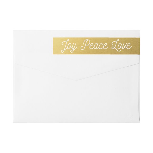 Christmas Joy Peace Love Custom Gold Wrap Around Label (Back)