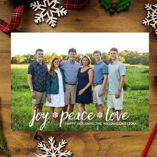 Christmas Joy Peace Love Snowflake Holiday Photo