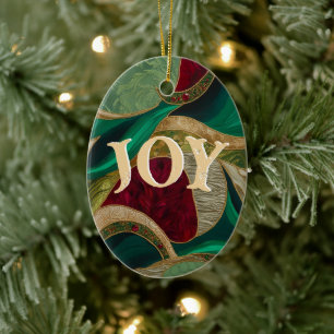 Christmas Joy Personalised Photo Keepsake Ceramic Tree Decoration
