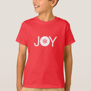 Christmas Joy Red and White Kids T-Shirt