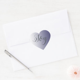 Christmas Joy Shiny Navy Blue Ombre Heart Sticker