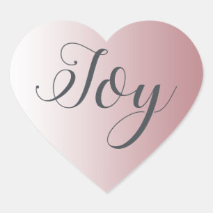 Christmas Joy Shiny Pink Ombre  Heart Sticker