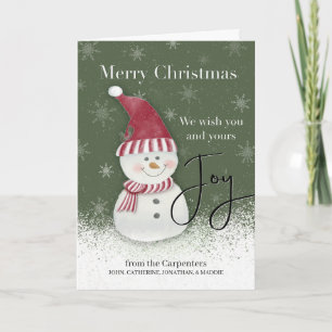 Christmas Joy Snowman from Custom Name  Card