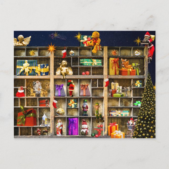 christmas joy time holiday postcard (Front)