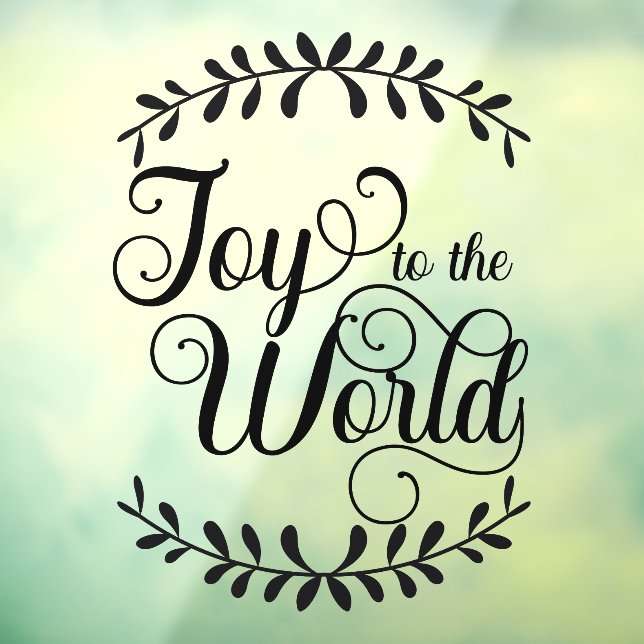 Christmas Joy To The World Black Business Window Cling (Sheet 3)