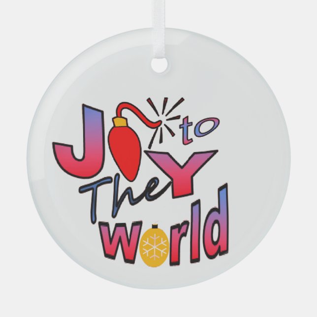 Christmas Joy To The World Glass Tree Decoration (Front)