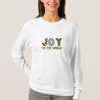 Christmas Joy to the World Ladies Fitted Shirt