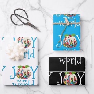Christmas JOY TO THE WORLD Wrapping Paper Sheet