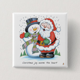 Christmas Joy Warms The Heart 15 Cm Square Badge
