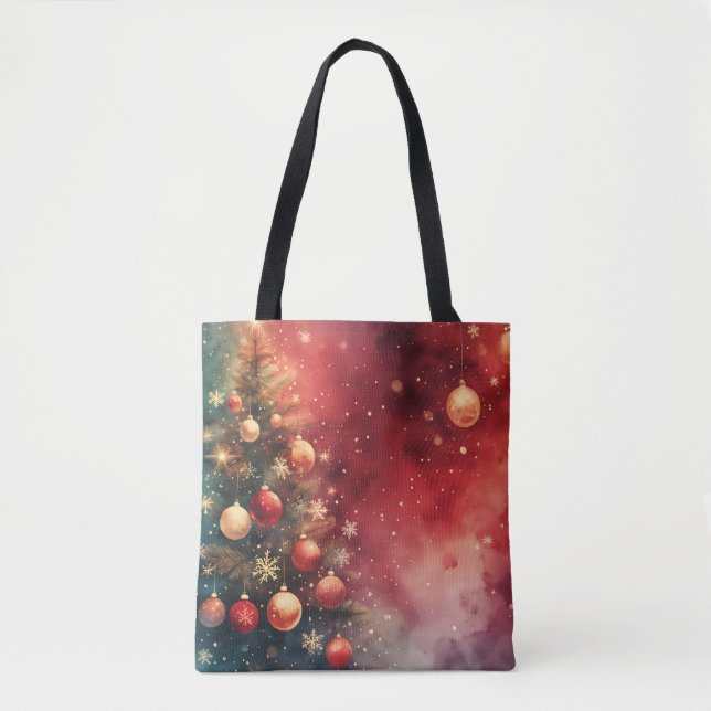 Christmas Joy Watercolor Tote (Front)